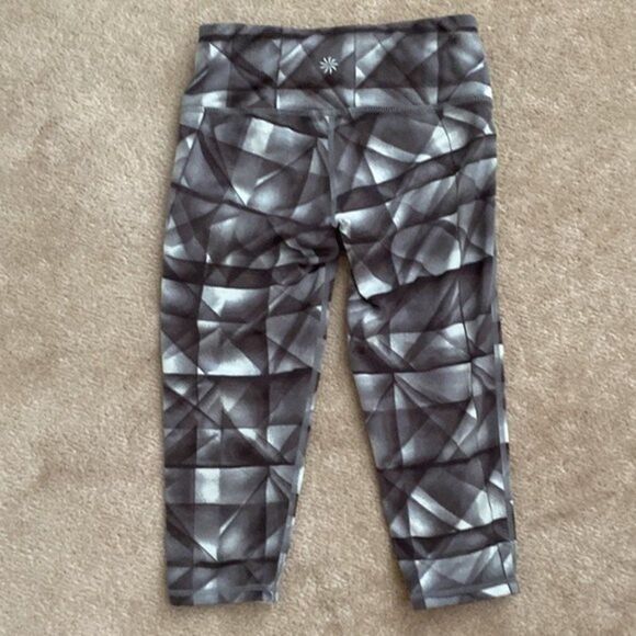 Athleta Gray Abstract‎ Cropped Tights Leggings Size XXS - Picture 5 of 7